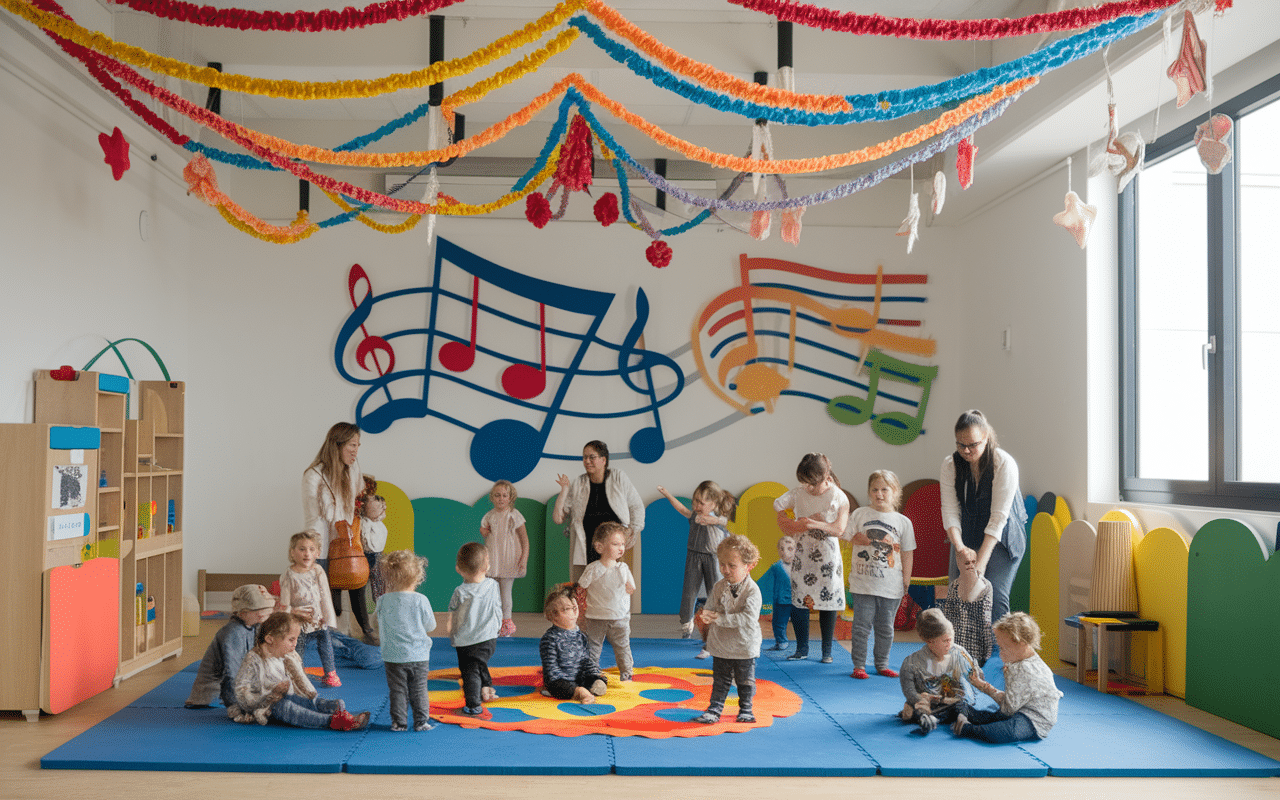 decoration ateliers enfants activite fete de la musique creche