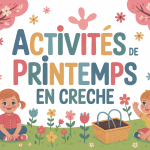 activité printemps crèche illustration enfants jardin