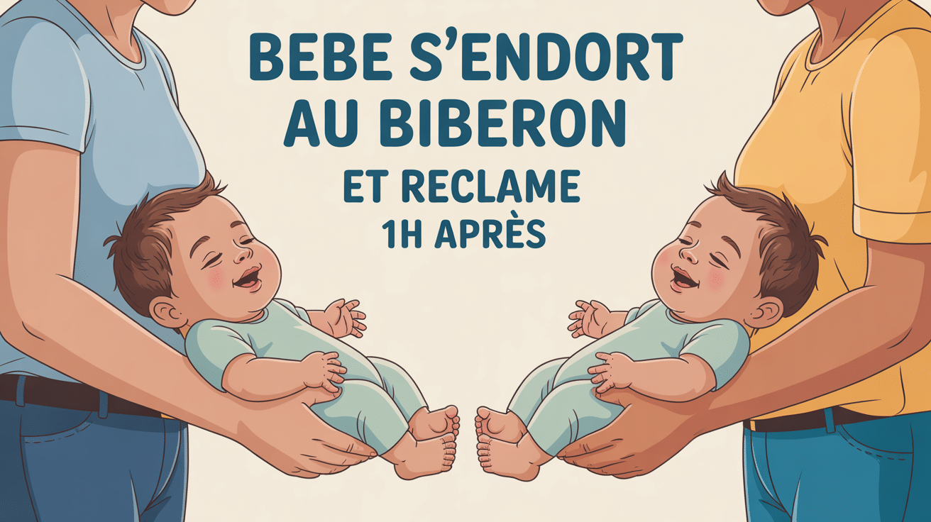 bébé s'endort au biberon et réclame 1h après dans les bras d'un parent