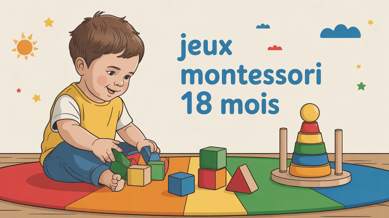 Enfant 18 mois jeux montessori tapis jouets bois