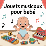 bébé avec jouets musique dans chambre