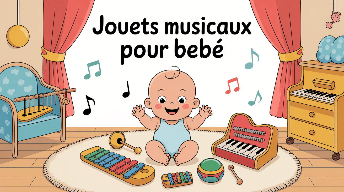 bébé avec jouets musique dans chambre