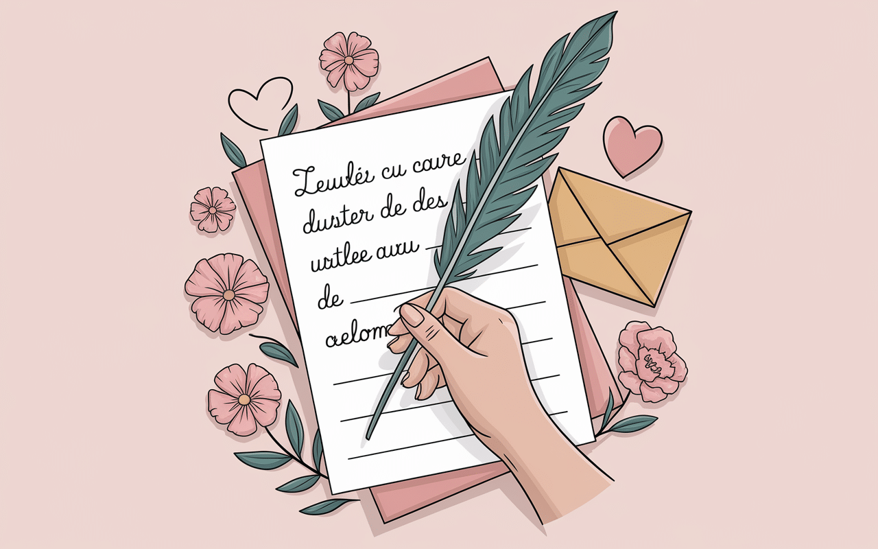 lettre à ma petite fille que je ne vois plus illustration main plume