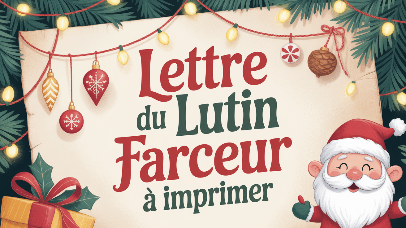 Lettre lutin farceur à imprimer ambiance magique Noël