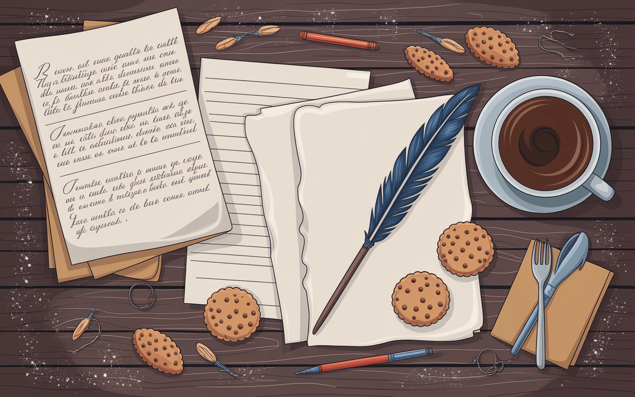 Écriture lettre lutin farceur table créative