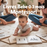 bebe decouvre livre bebe 0-3 mois montessori avec parents