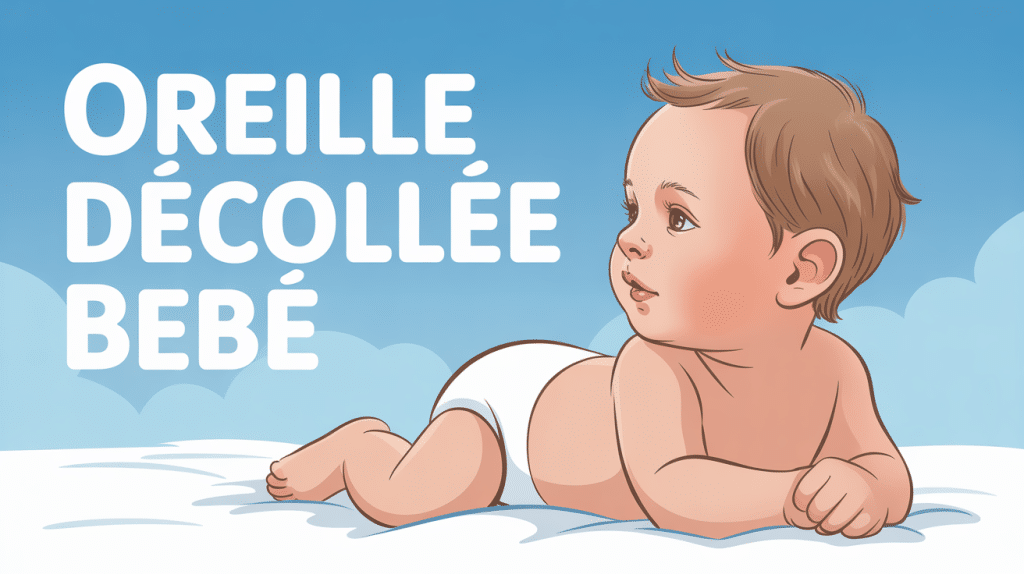 Bebe allonge avec oreille décollée calme