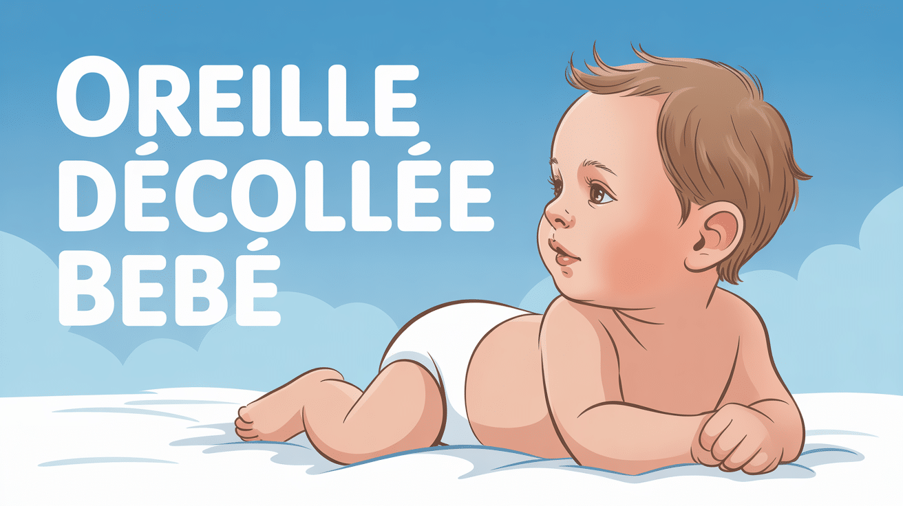 Bebe allonge avec oreille décollée calme