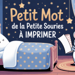 Illustration chambre enfant nuit petit mot de la petite souris à imprimer