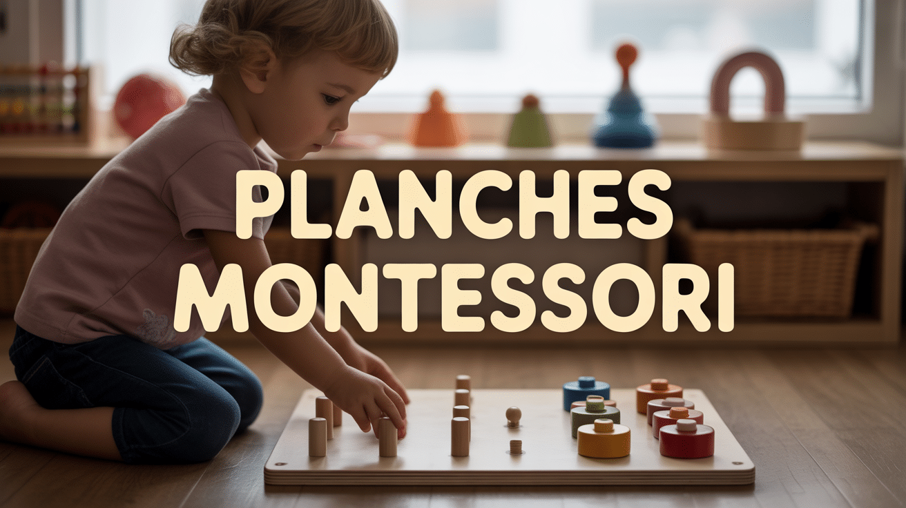 enfant utilisant planches montessori avec serrures