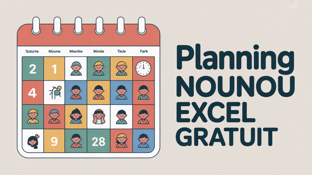 planning nounou excel gratuit illustration calendrier digital