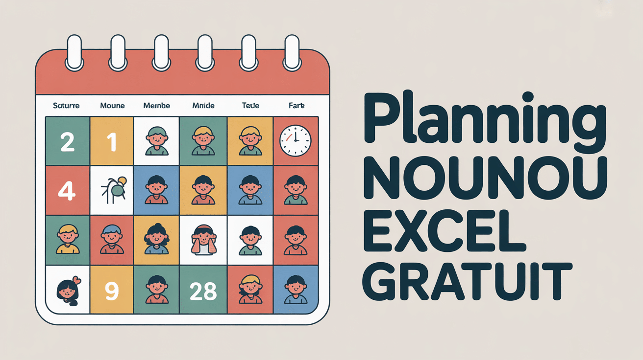 planning nounou excel gratuit illustration calendrier digital
