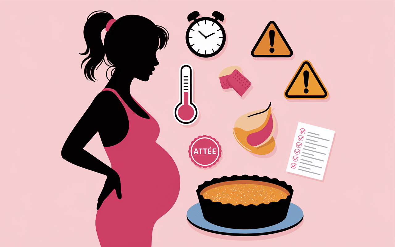 Femme enceinte creme brulee symboles precautions