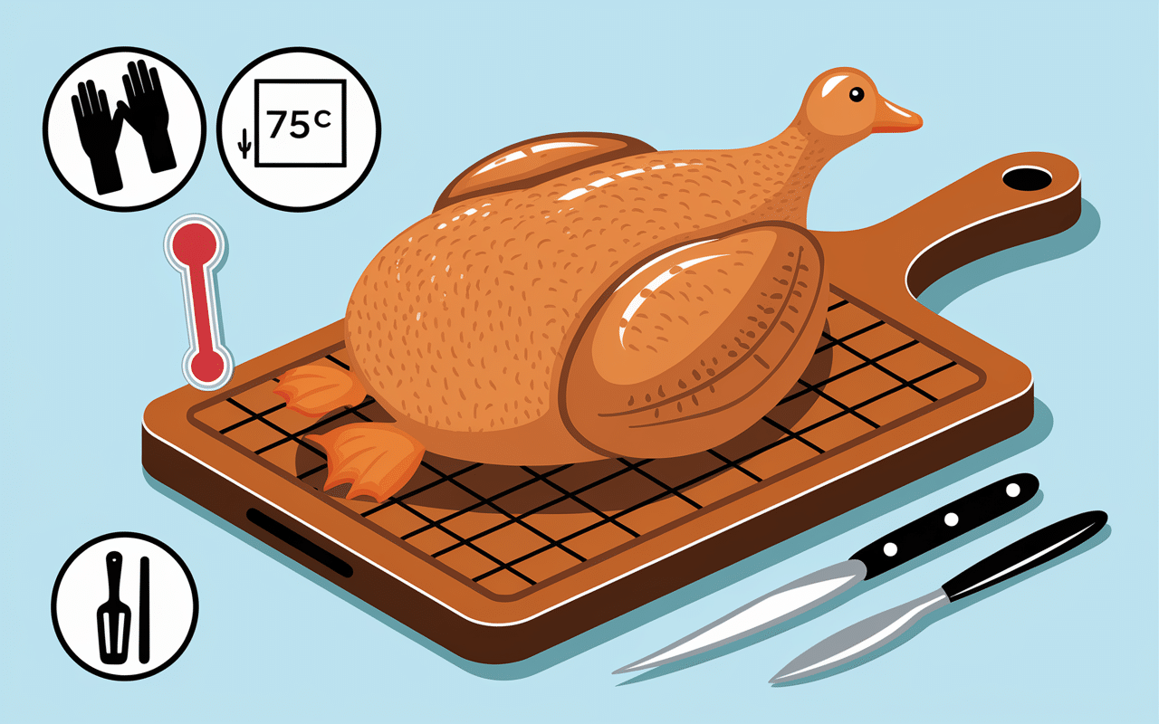 Magret de canard enceinte grillé thermomètre sécurité