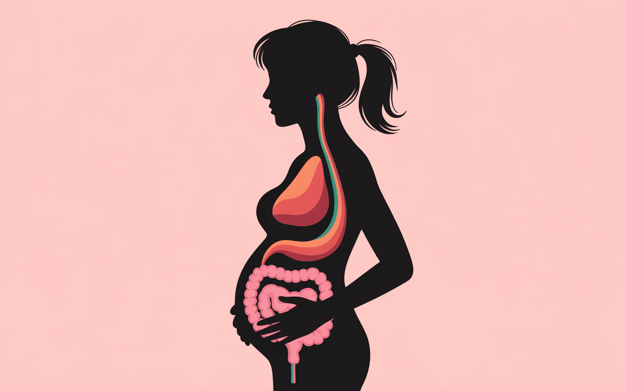 Remontée acide fin de grossesse signe accouchement schéma femme enceinte