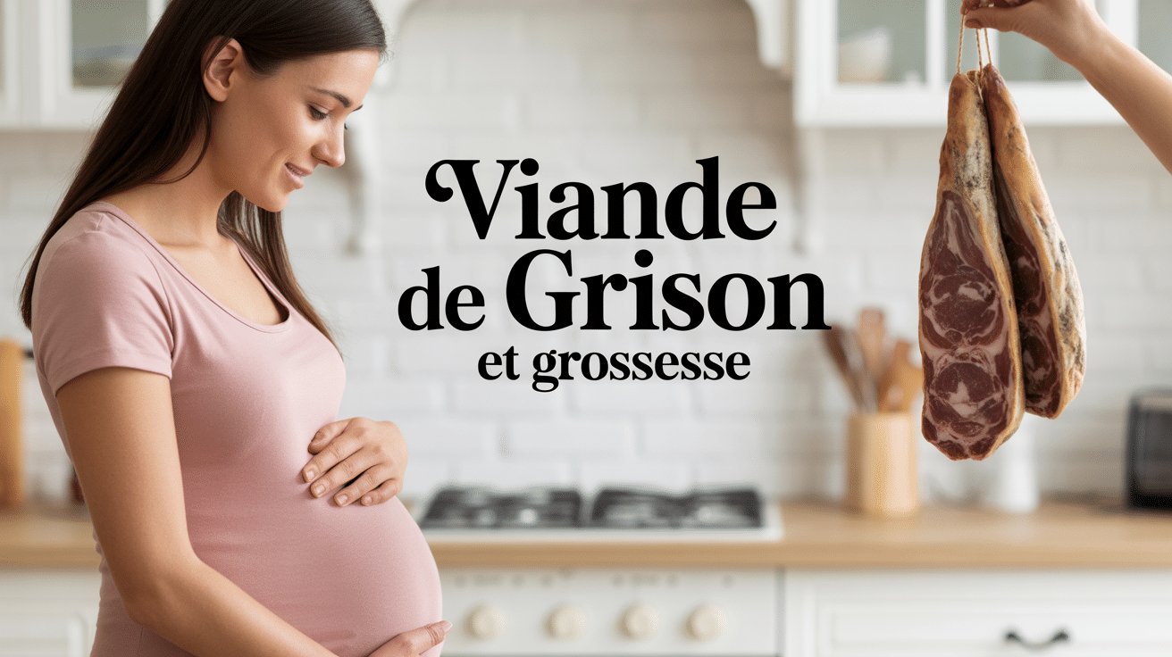 Femme enceinte tenant viande de grison enceinte