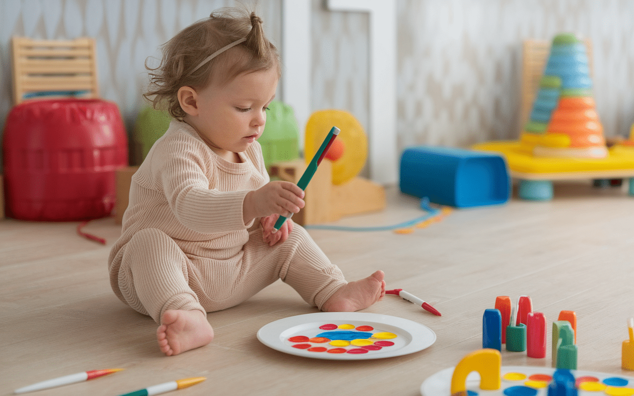Activités bébé 2 ans peinture et jeux d'imitation