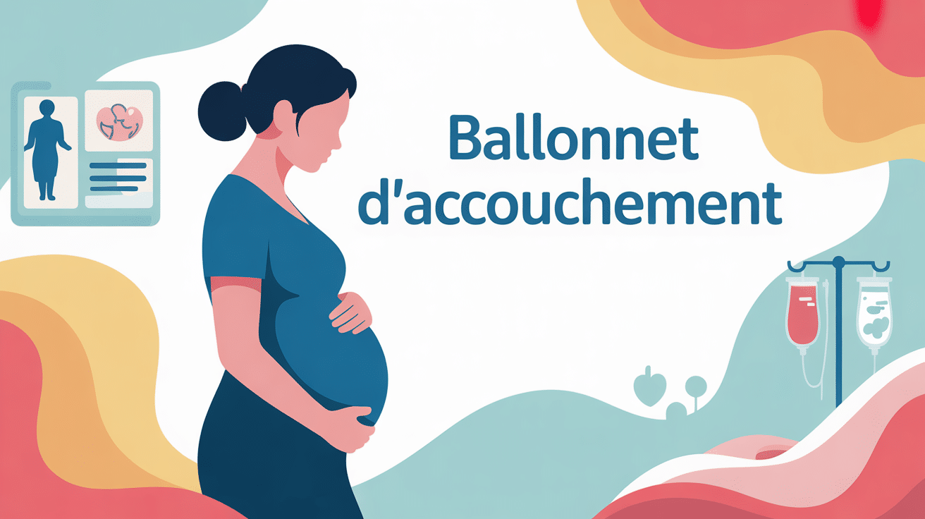 Illustration ballonnet accouchement femme enceinte