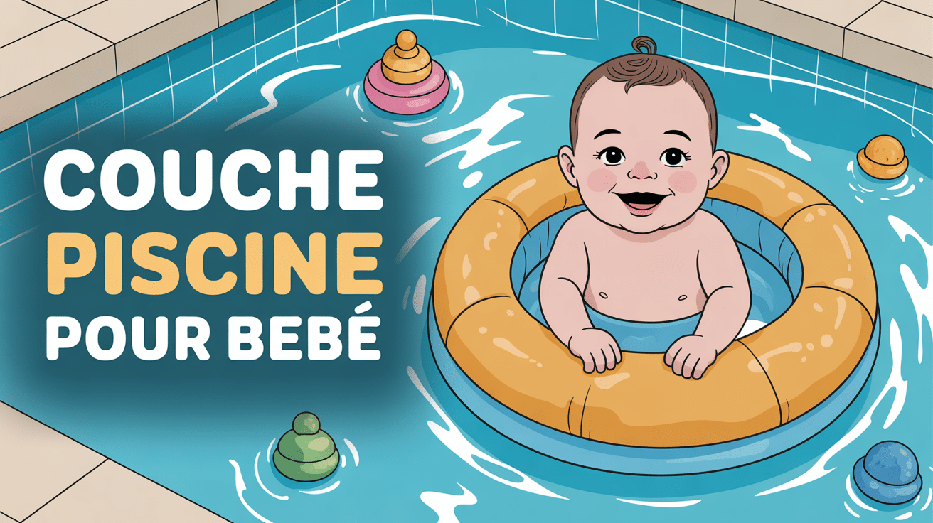 bebe piscine couche aquatique bébé souriant