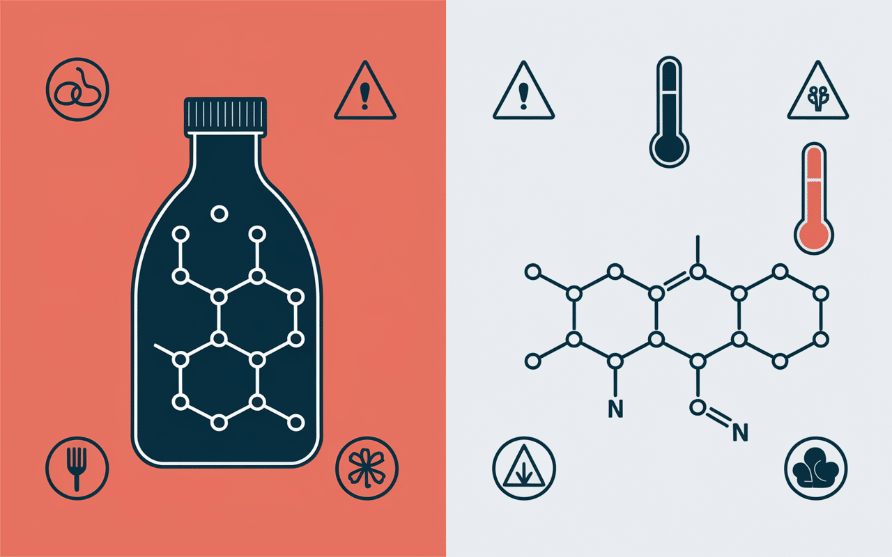 Différences structure biberon en verre ou en plastique infographique