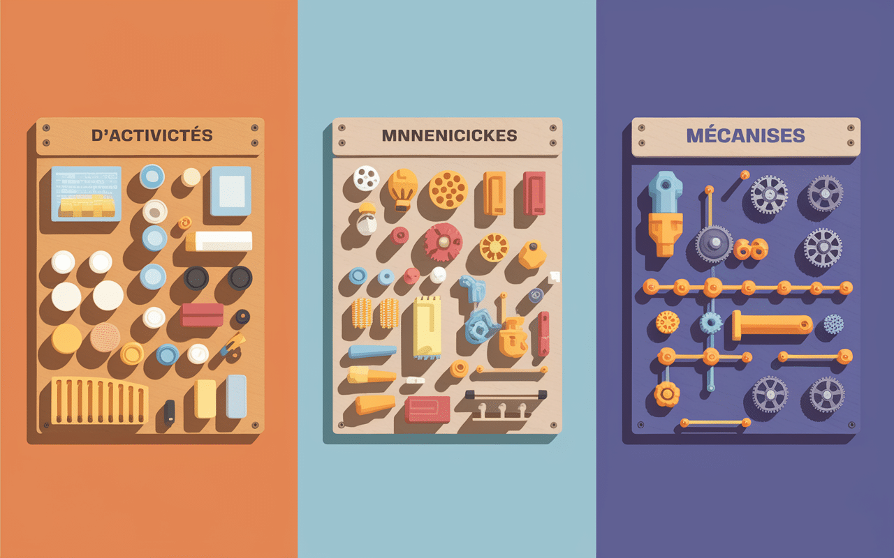 Différents busy board par âge et matériaux