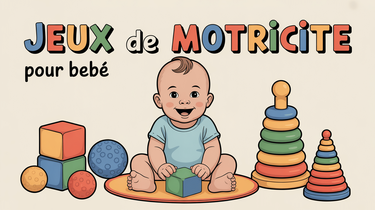 bébé avec jeux motricité sur tapis d éveil