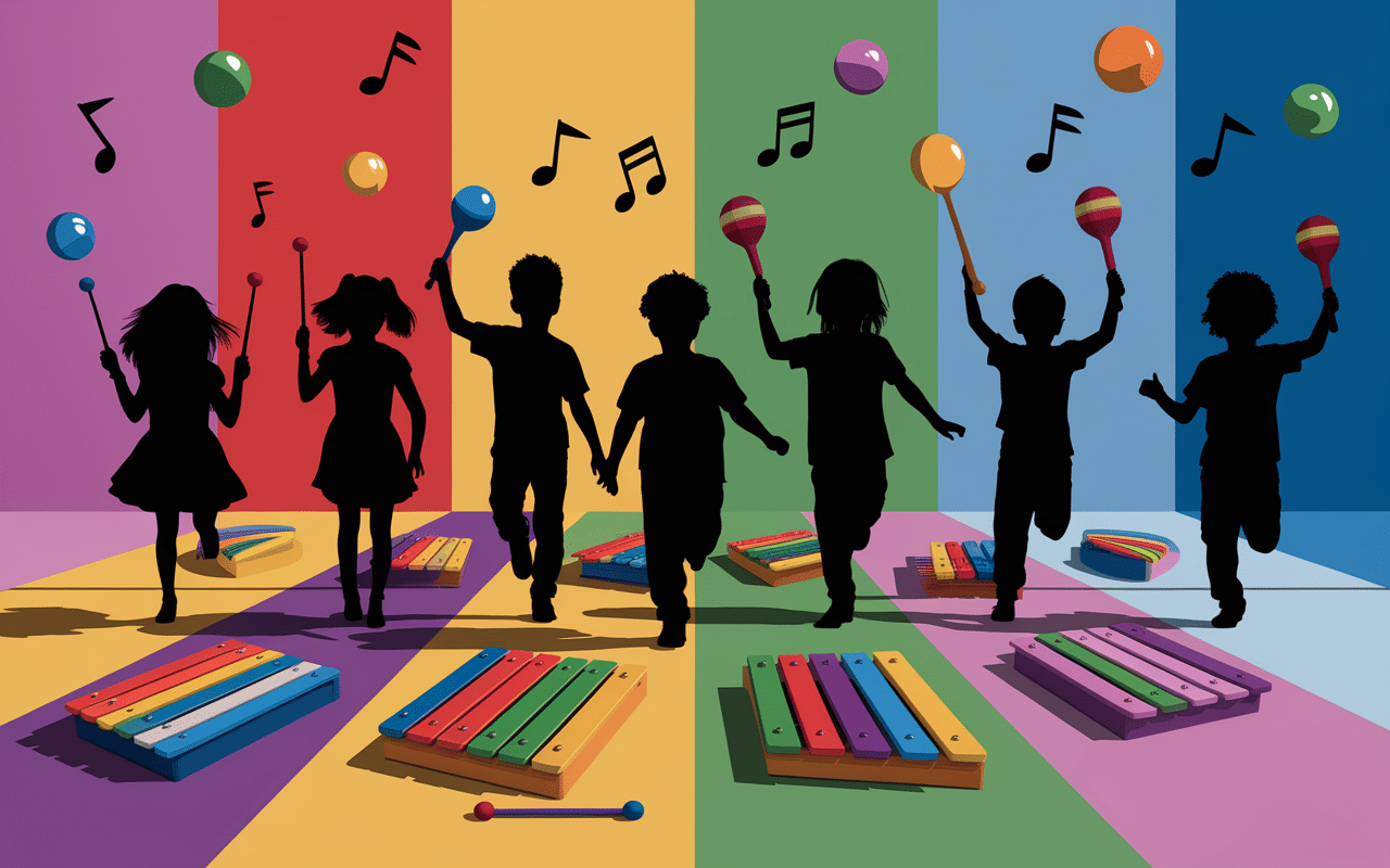 Enfants instruments tapis jeux musicaux maternelle