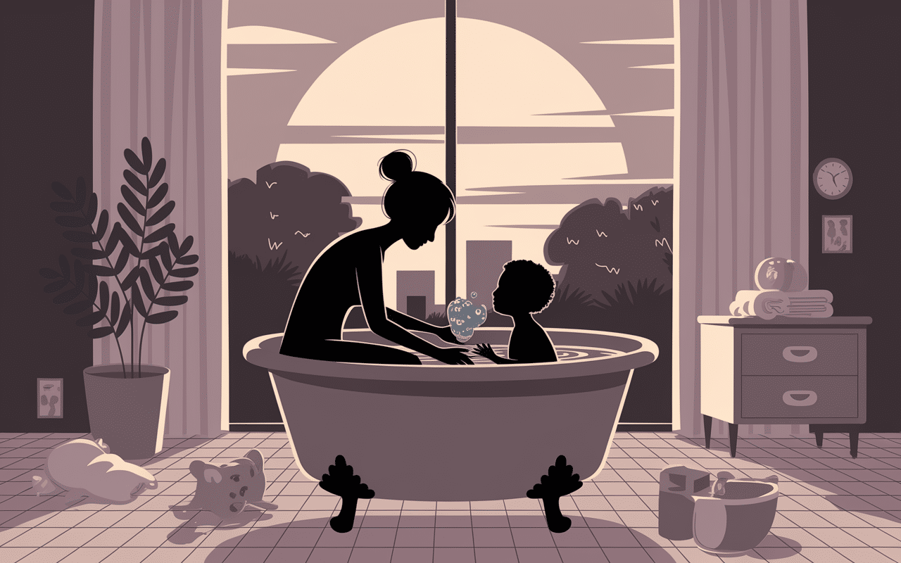 Jouet de bain moment bain parent enfant ambiance douce