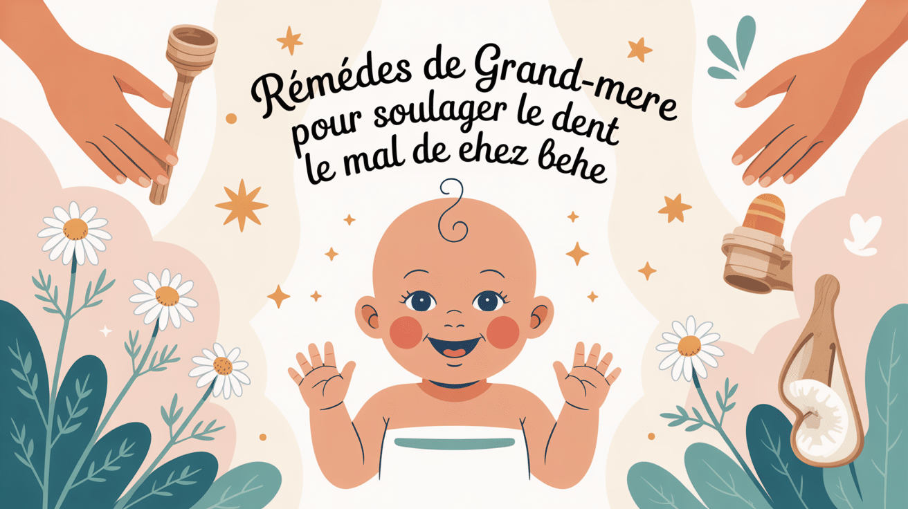 mal de dent bébé remède de grand-mère sur illustration apaisante