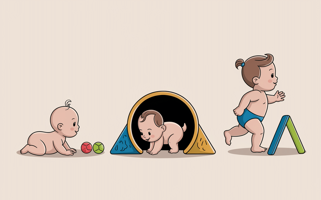 Parcours motricité bébé progression motrice et étapes