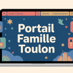 Tableau de bord portail famille Toulon sur ordinateur