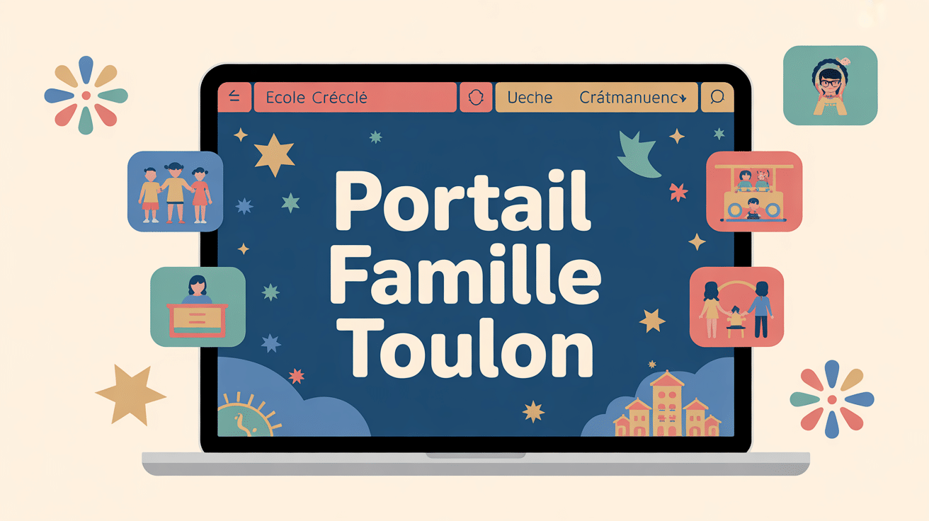 Tableau de bord portail famille Toulon sur ordinateur