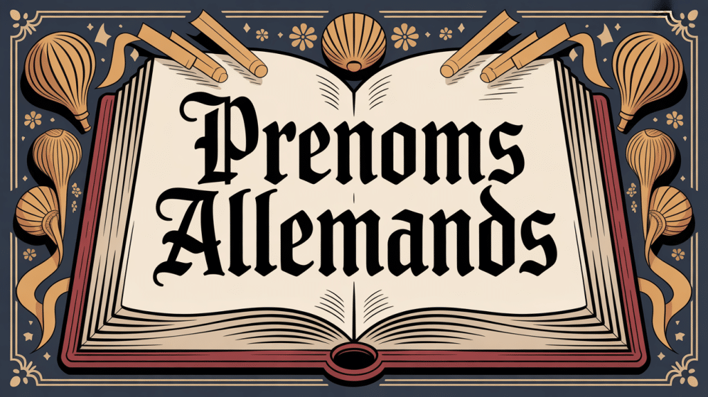 Livre avec lettres gothiques et symboles germaniques prénom allemand