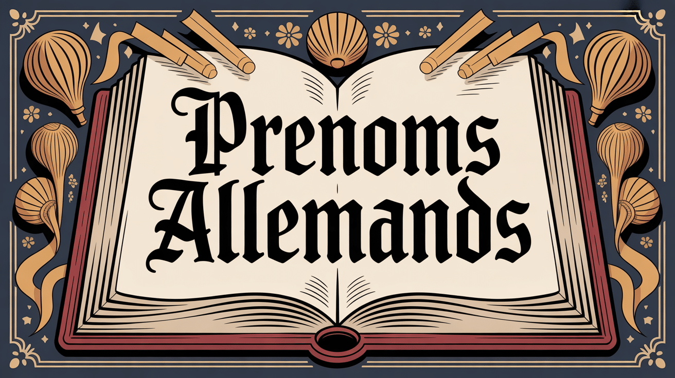 Livre avec lettres gothiques et symboles germaniques prénom allemand