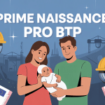 prime naissance pro btp illustration famille chantier