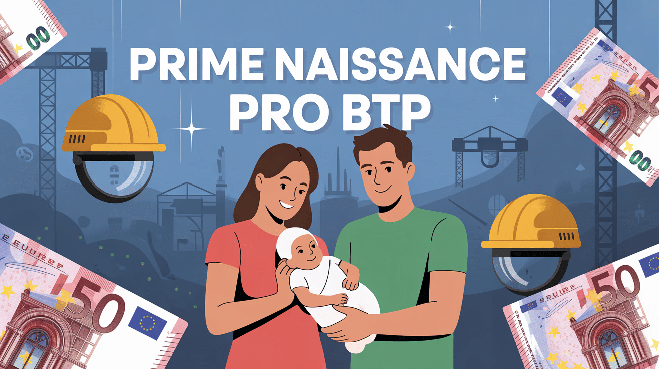 prime naissance pro btp illustration famille chantier