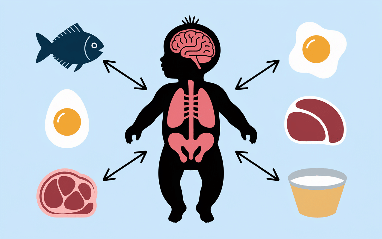 Proteine bebe infographie croissance et aliments