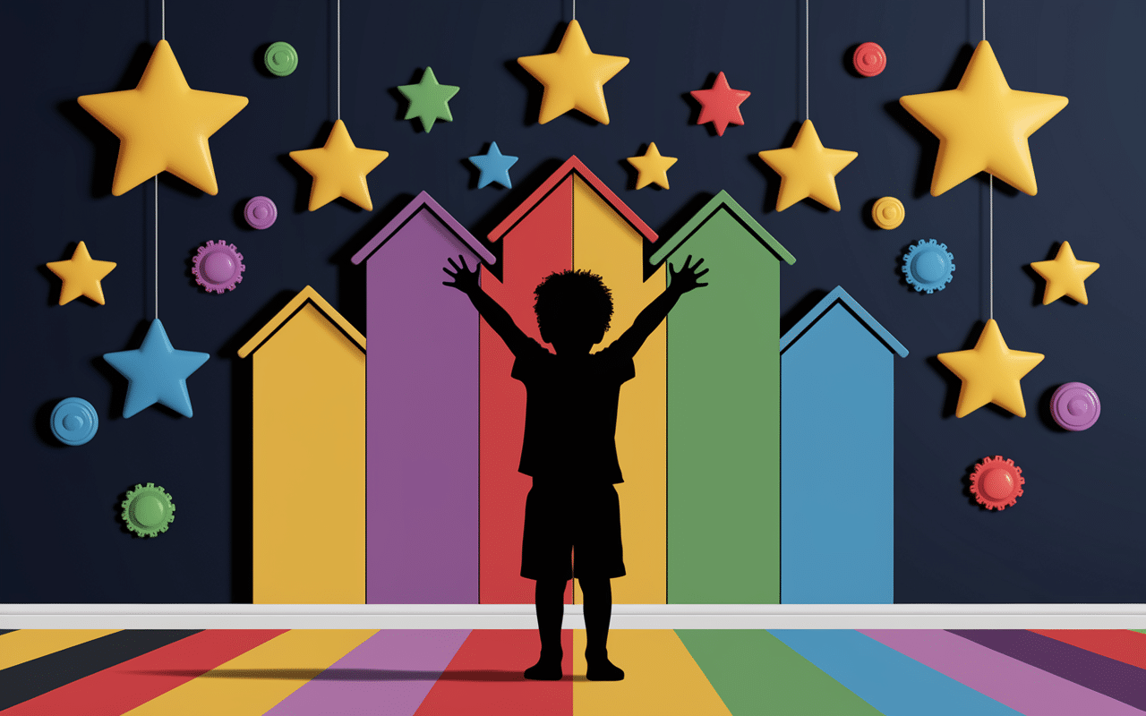 Enfant devant semainier enfant à imprimer planning mural