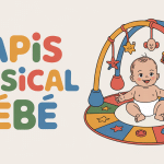 Bébé sur tapis musical bébé coloré et interactif