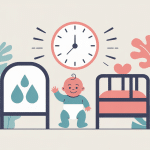 Illustration fréquence selles bébé lait artificiel avec biberon, couche et horloge