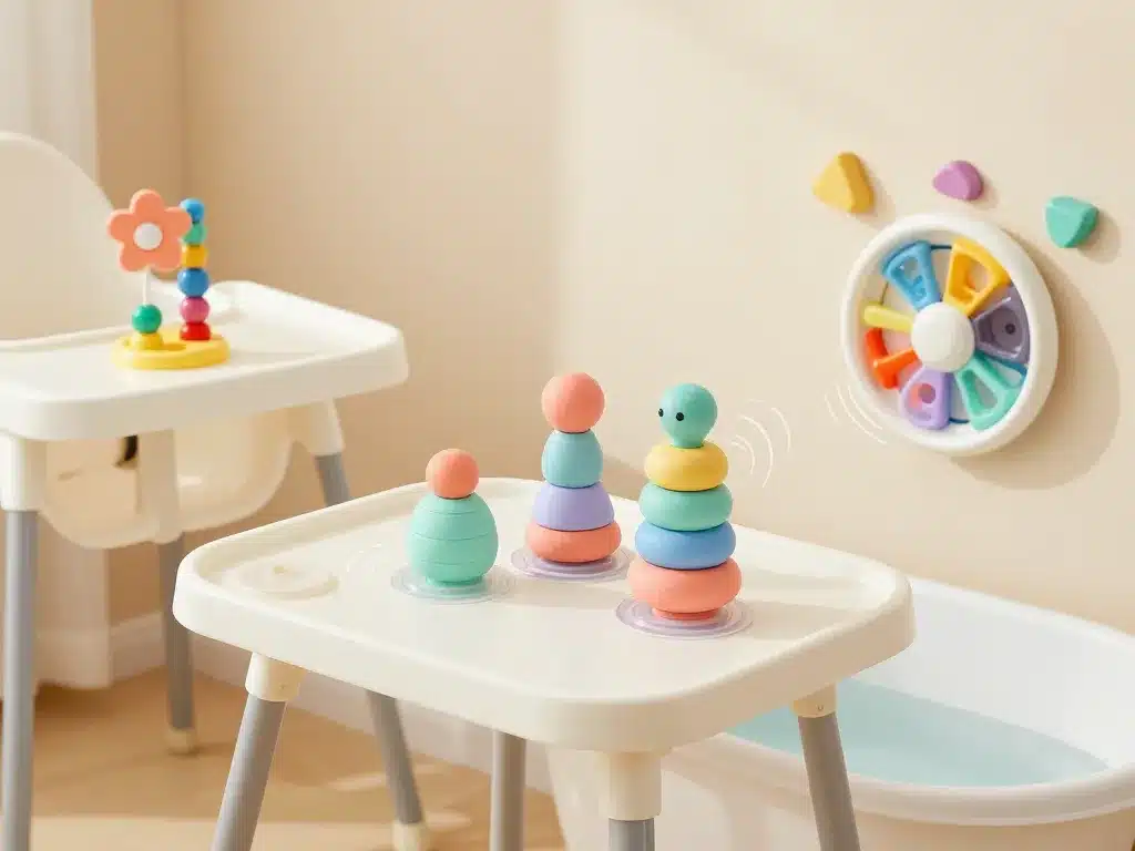 Scene produits jouet ventouse bebe pour repas jeu et bain