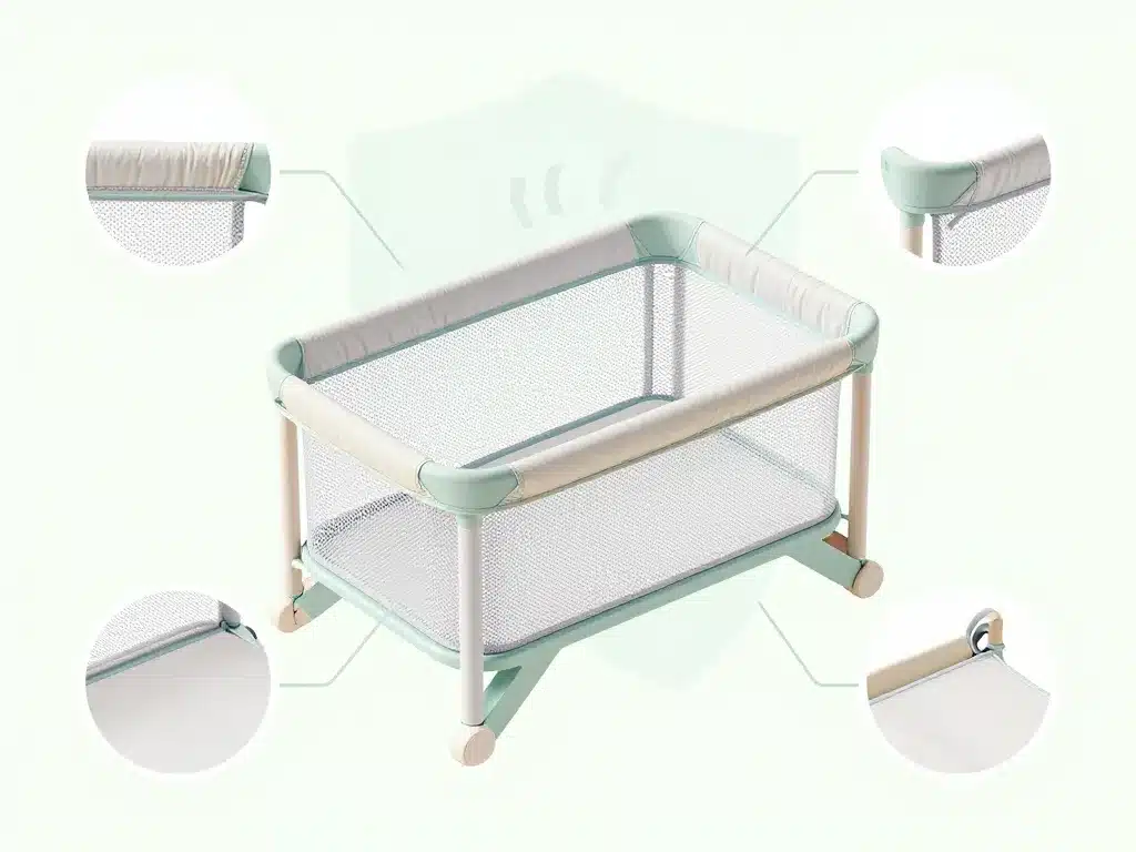 meilleur couffin bébé, bassinet sûr avec maille respirante