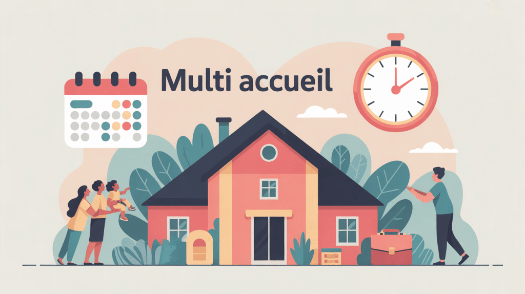 Illustration multi accueil autour de moi entre domicile et travail