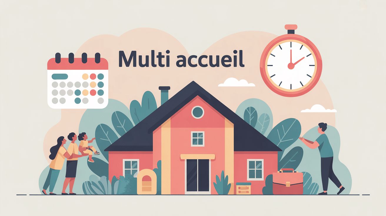 Illustration multi accueil autour de moi entre domicile et travail