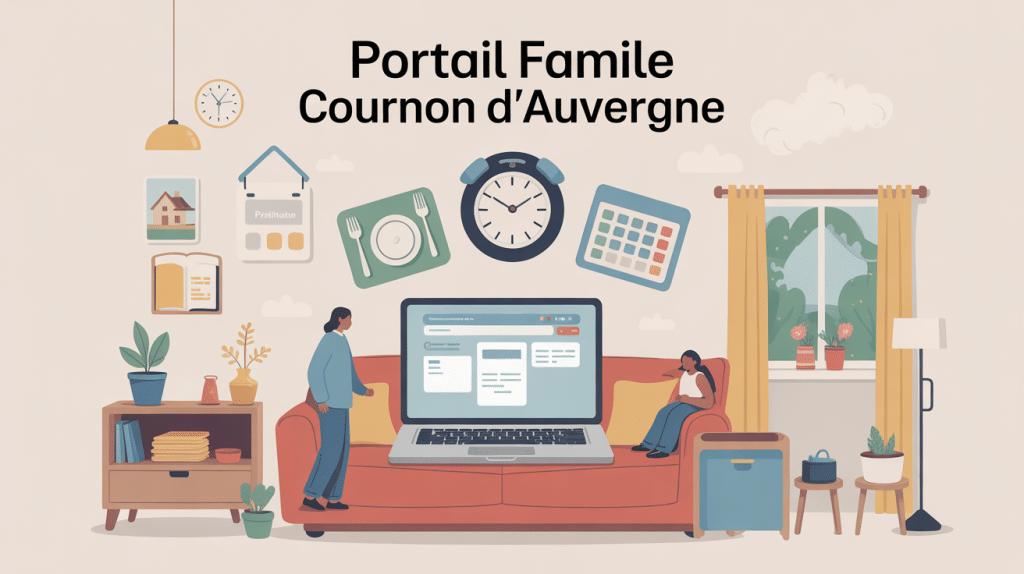 Illustration du portail famille cournon pour inscriptions, cantine et periscolaire