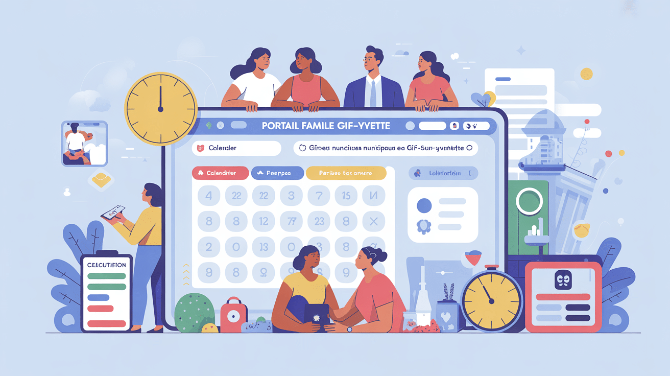 Illustration portail famille gif sur yvette, gestion centralisée