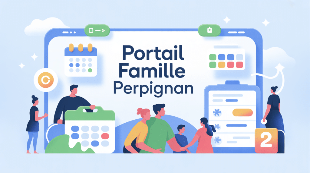 Illustration du portail famille perpignan, tableau de bord en ligne sécurisé