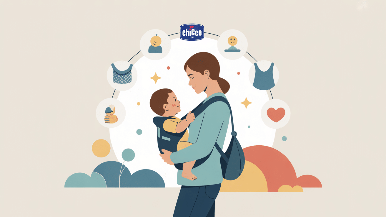 illustration porte bébé chicco ergonomique guide