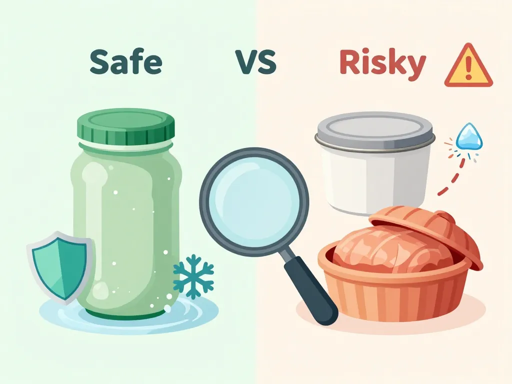 Schéma rillette de poulet enceinte, bocaux sûrs et terrine à risque