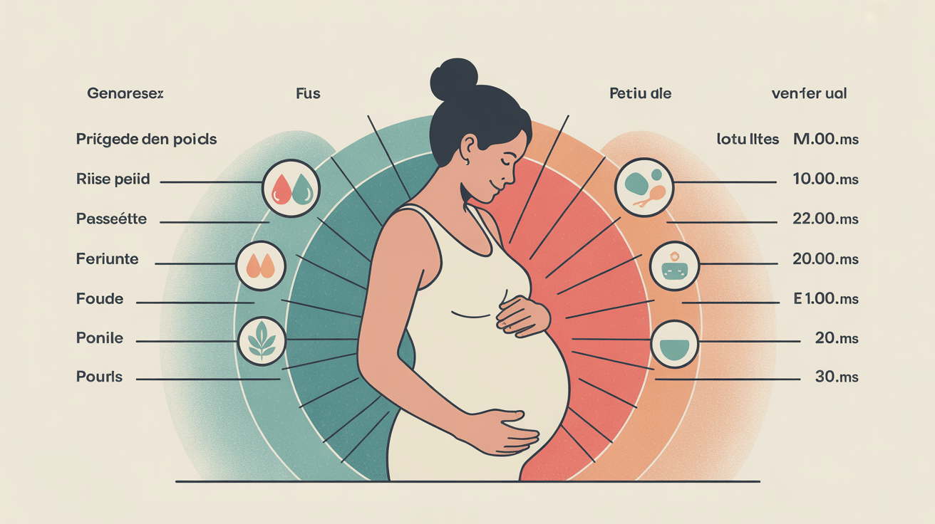 Illustration du tableau prise de poids grossesse par mois selon IMC